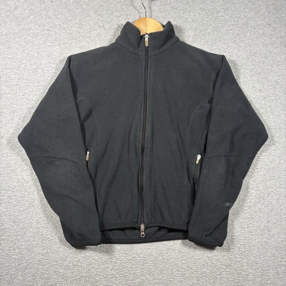 Vintage Nike Therma FIT Fleece Jacket Womens S Black Y2K Cropped Zip Pocket